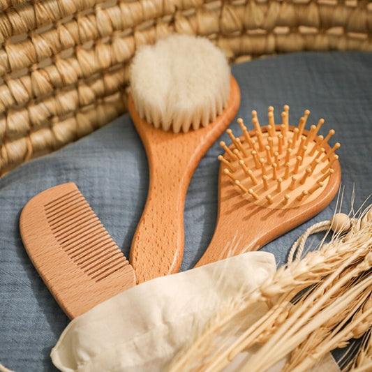 Baby Wooden Brush Natural Wool| Would-Employ™
